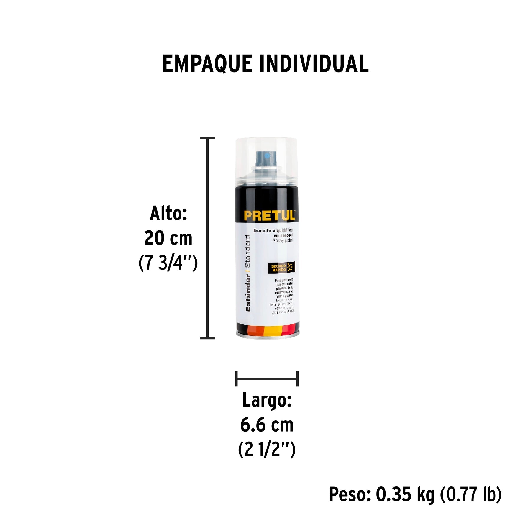 Pintura en aerosol, transparente, 400ml, Pretul | PA-TR-P | 27176