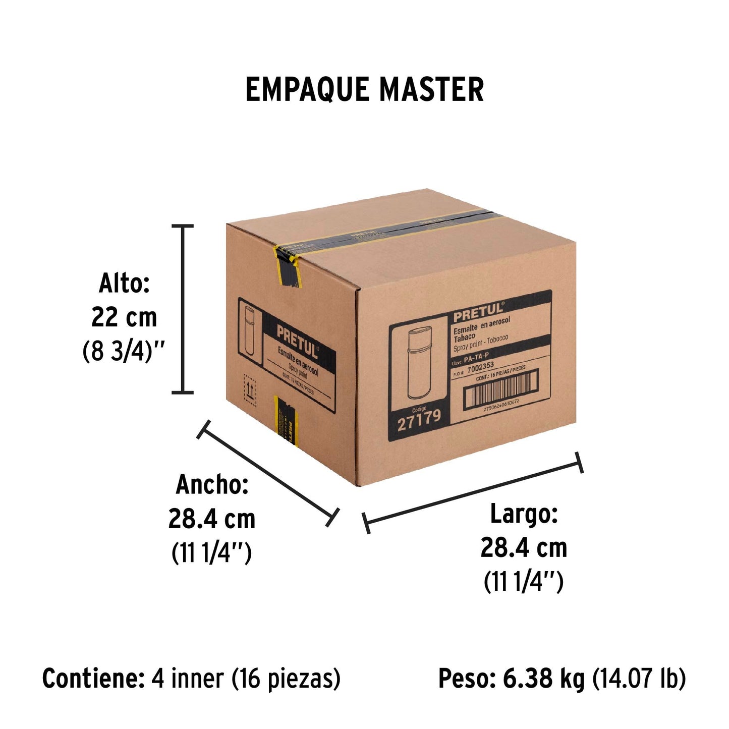 Pintura en aerosol, tabaco, 400 ml, Pretul | PA-TA-P | 27179