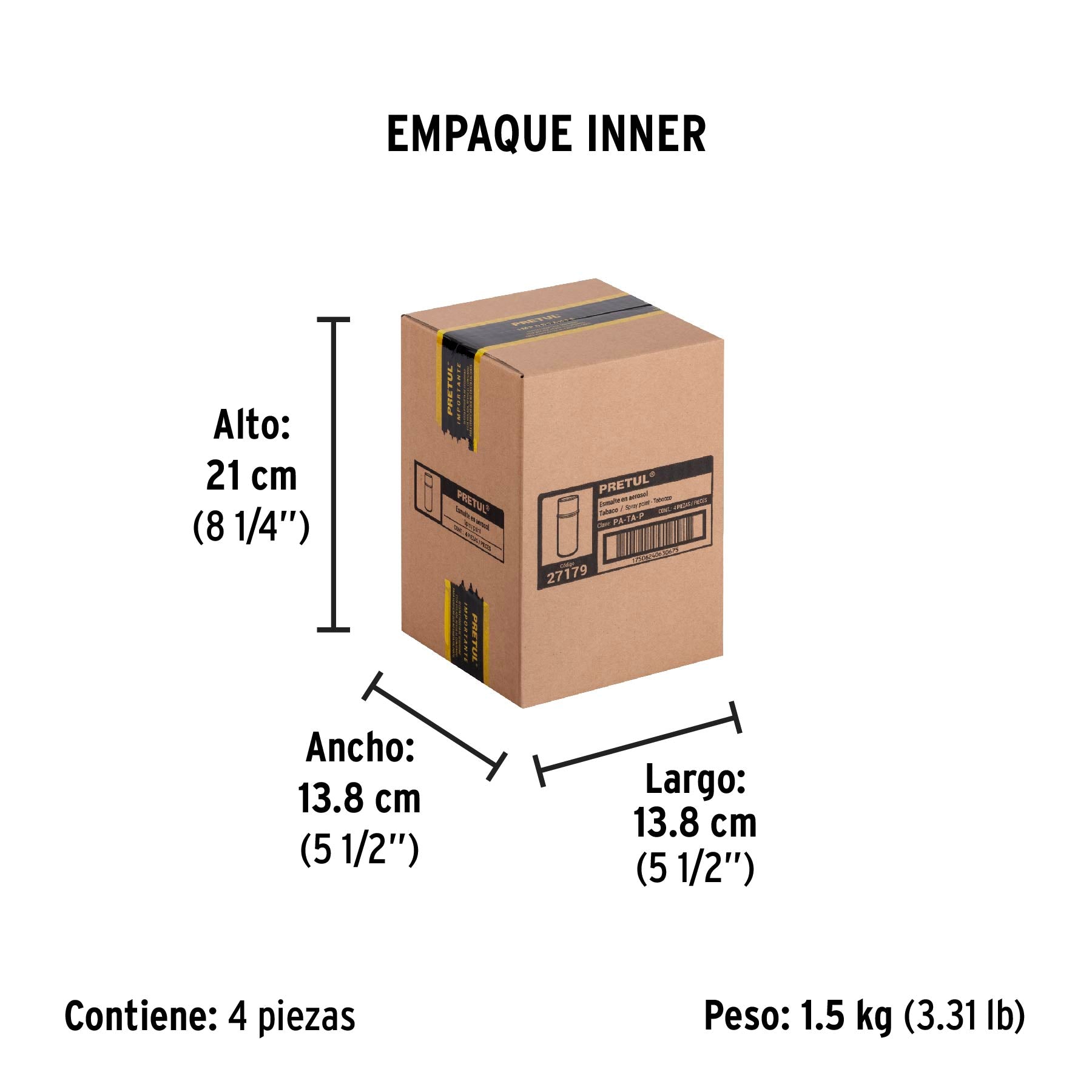 Pintura en aerosol, tabaco, 400 ml, Pretul | PA-TA-P | 27179