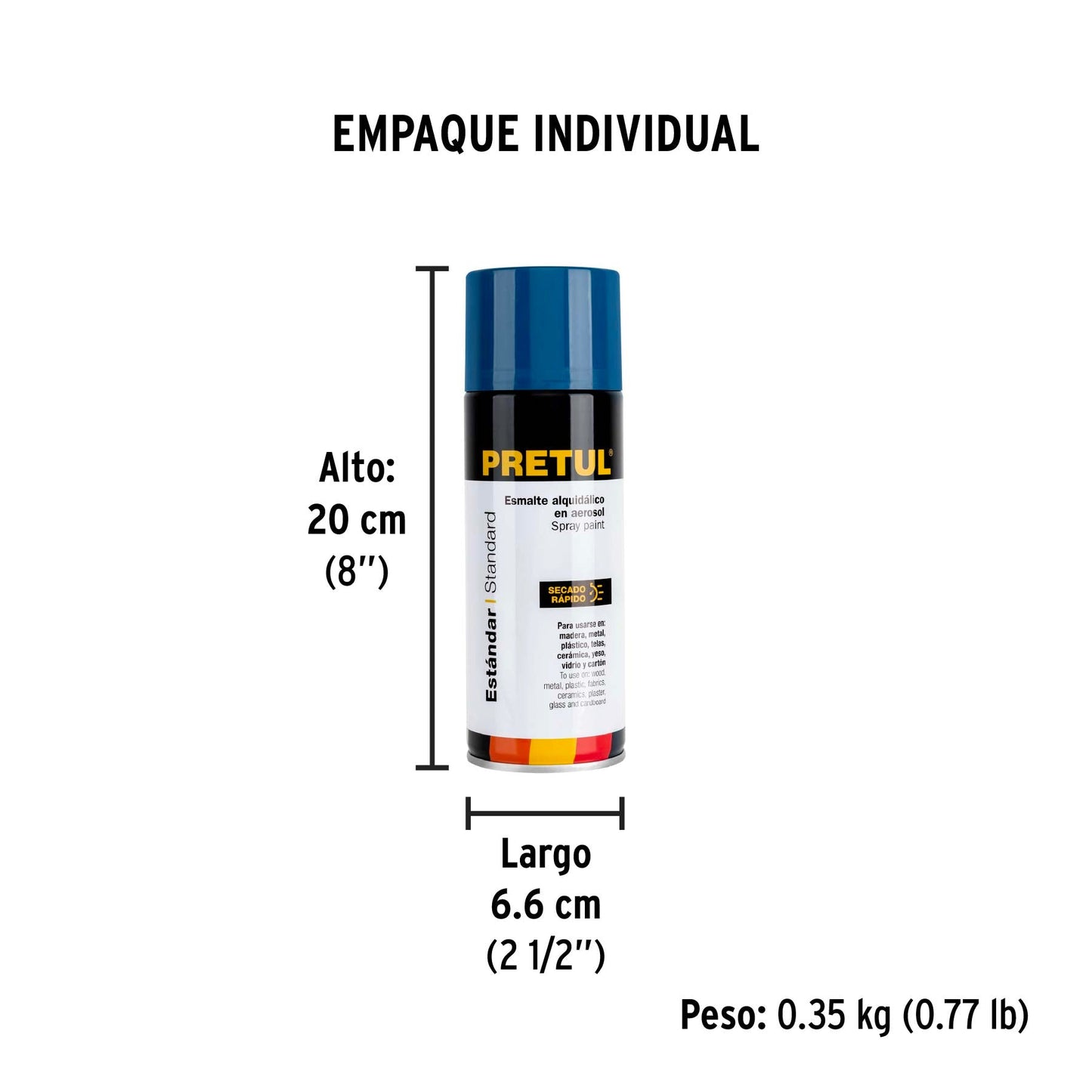 Pintura en aerosol, azul ultramar, 400ml, Pretul | PA-AU-P | 27182