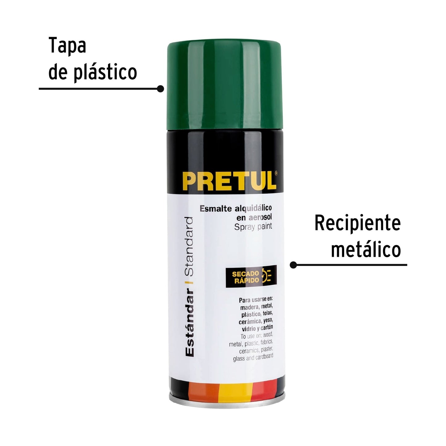 Pintura en aerosol, verde hoja, 400 ml, Pretul | PA-VH-P | 27184