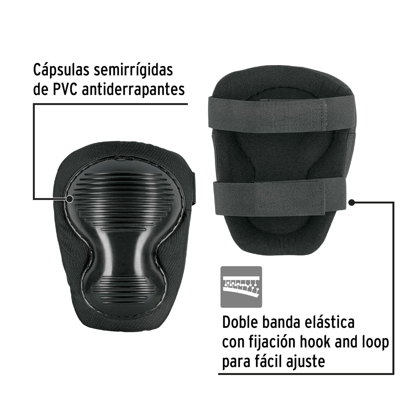 Rodilleras anti-derrapantes doble cápsula, Pretul | ROD-200 | 27241