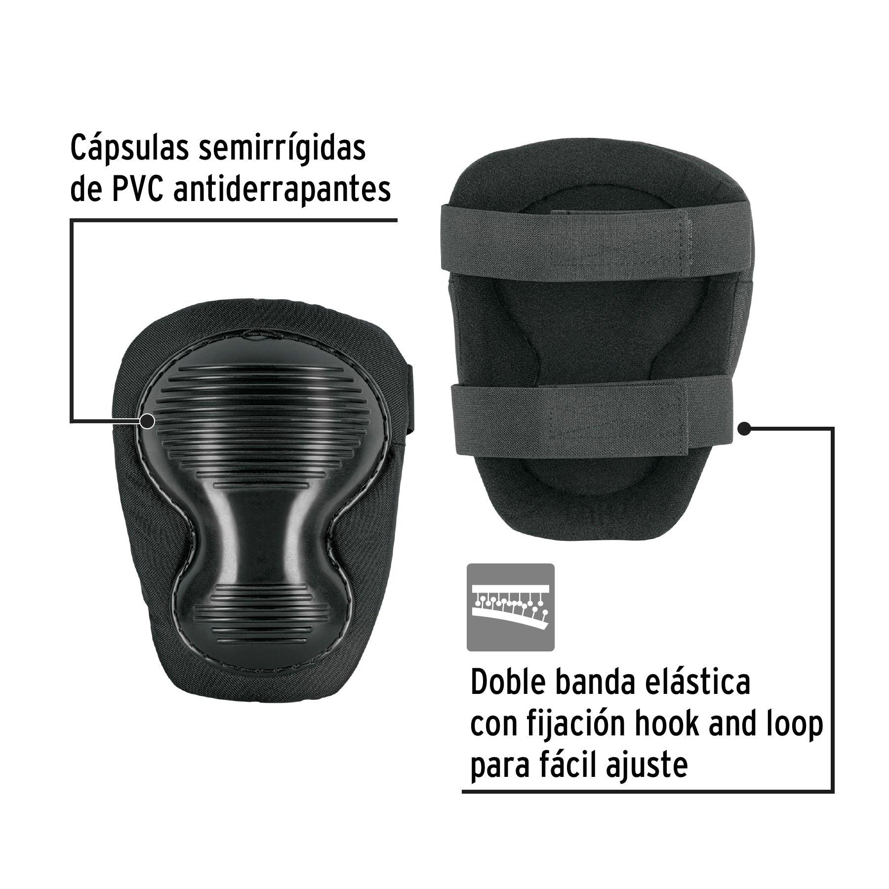 Rodilleras anti-derrapantes doble cápsula, Pretul | ROD-200 | 27241