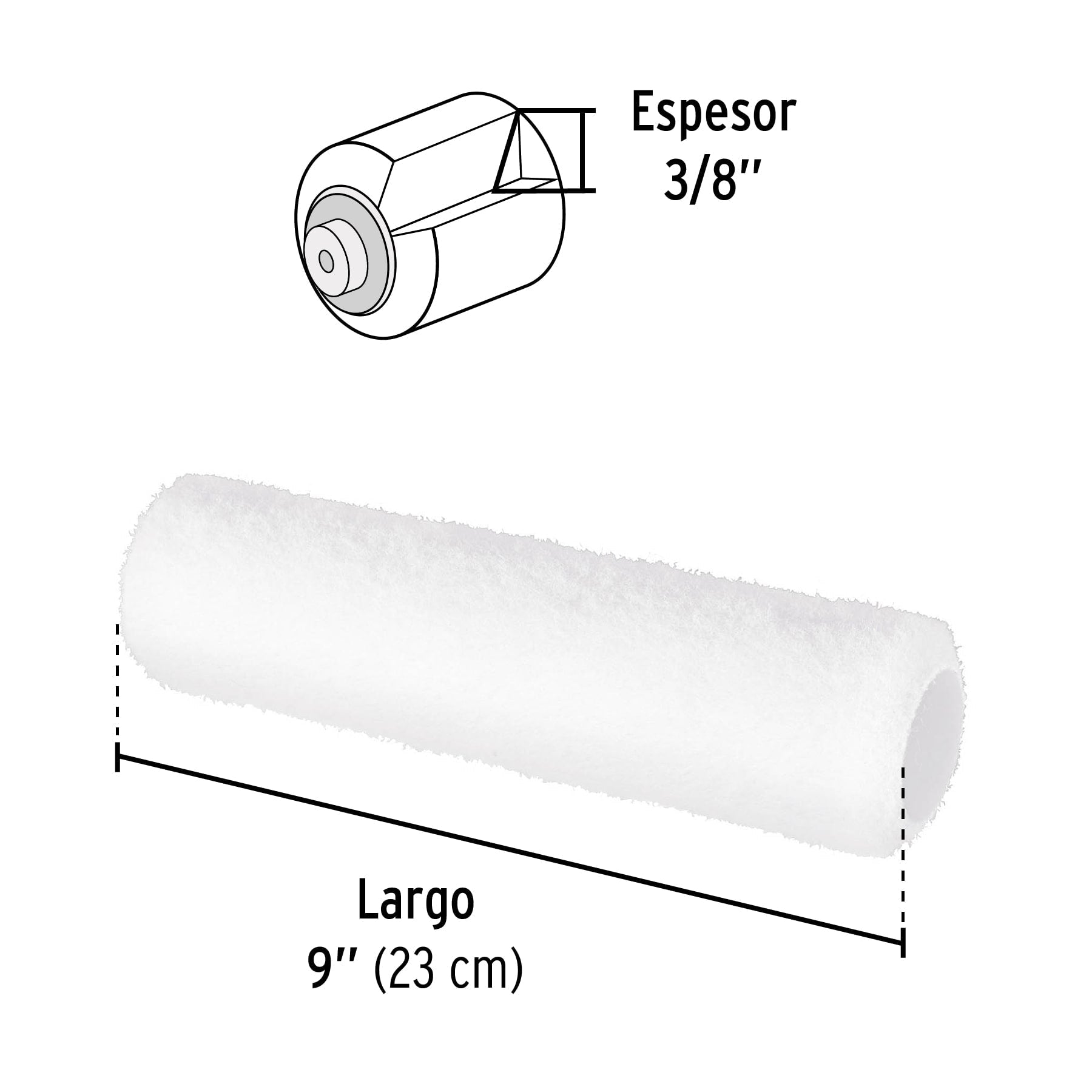 Rodillo para pintar, 9 x 3/8', superficies lisas, Pretul | ROPI-910P | 28033