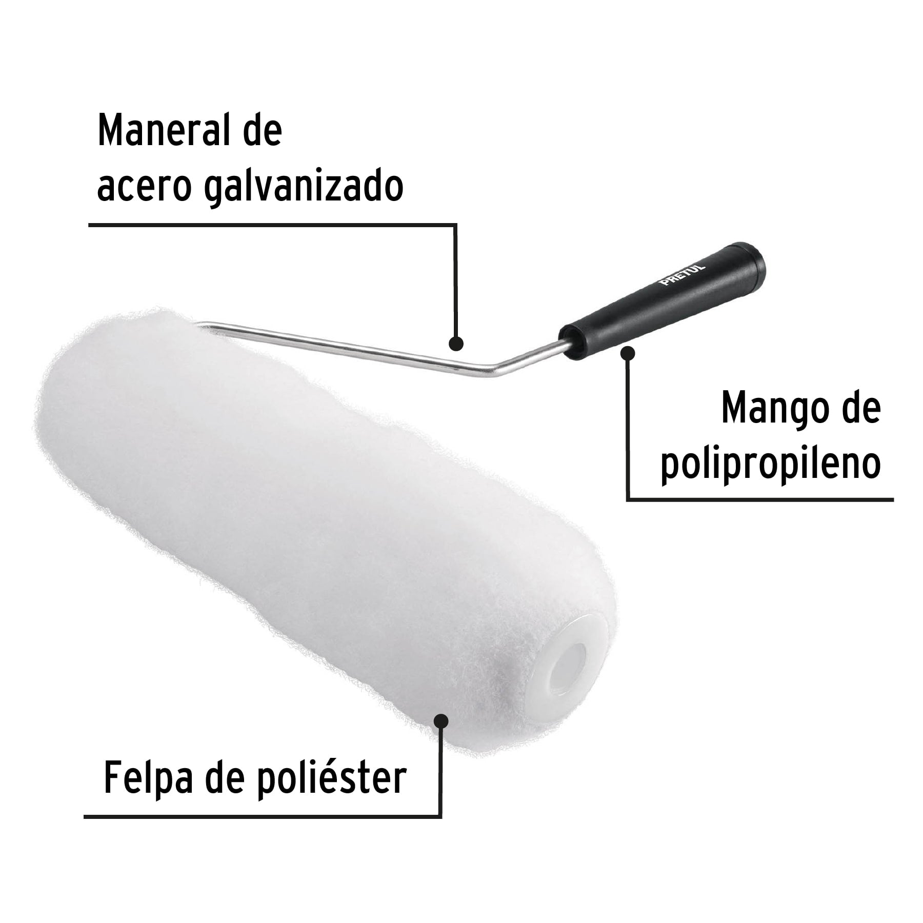 Rodillo para pintar, 9 x 3/4', superficies rugosas, Pretul | ROPI-920P | 28035