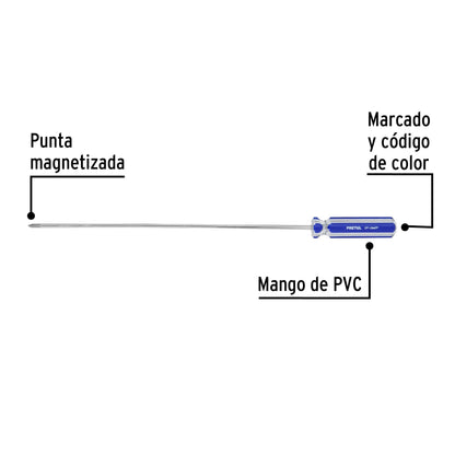 Desarmador de cruz 1/8' x 8' mango de PVC, Pretul | DP-1/8X8TP | 28078