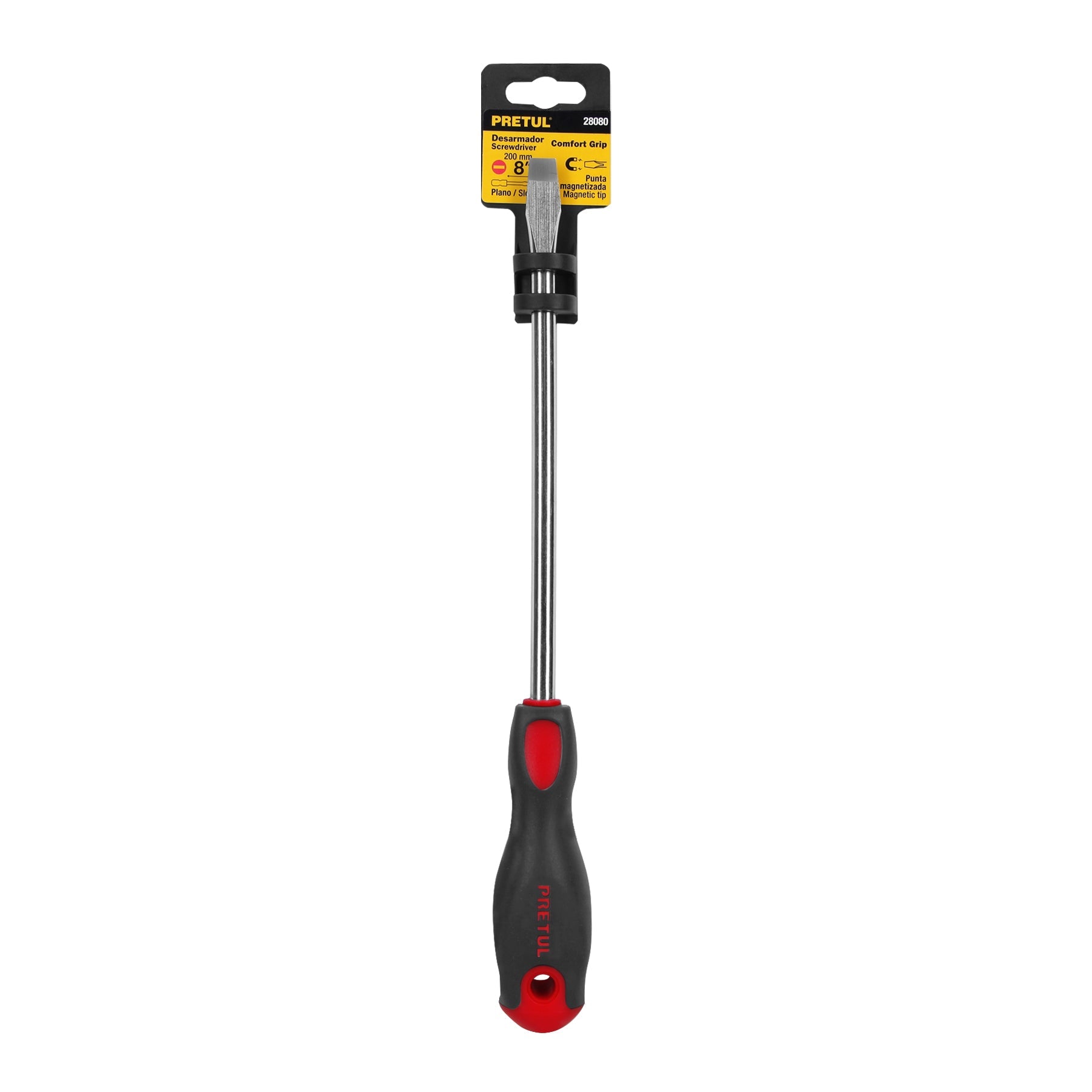 Desarmador plano 3/8' x 8' mango Comfort Grip, Pretul | DR-3/8X8BP | 28080