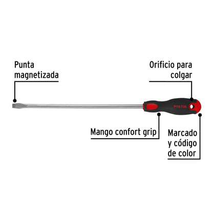 Desarmador plano 3/8' x 12' mango Comfort Grip, Pretul | DR-3/8X12BP | 28081