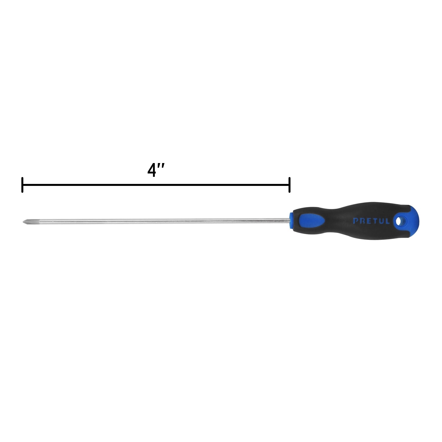 Desarmador de cruz 1/8' x 4' mango Comfort Grip, Pretul | DP-1/8X4BP | 28082