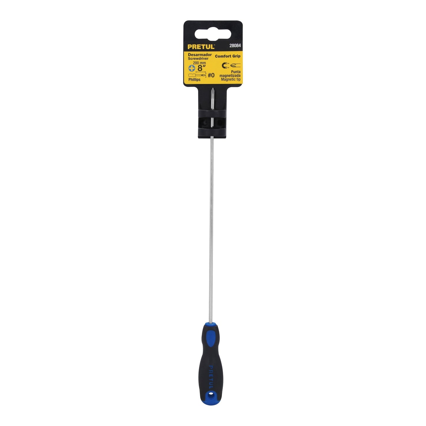 Desarmador de cruz 1/8' x 8' mango Comfort Grip, Pretul | DP-1/8X8BP | 28084