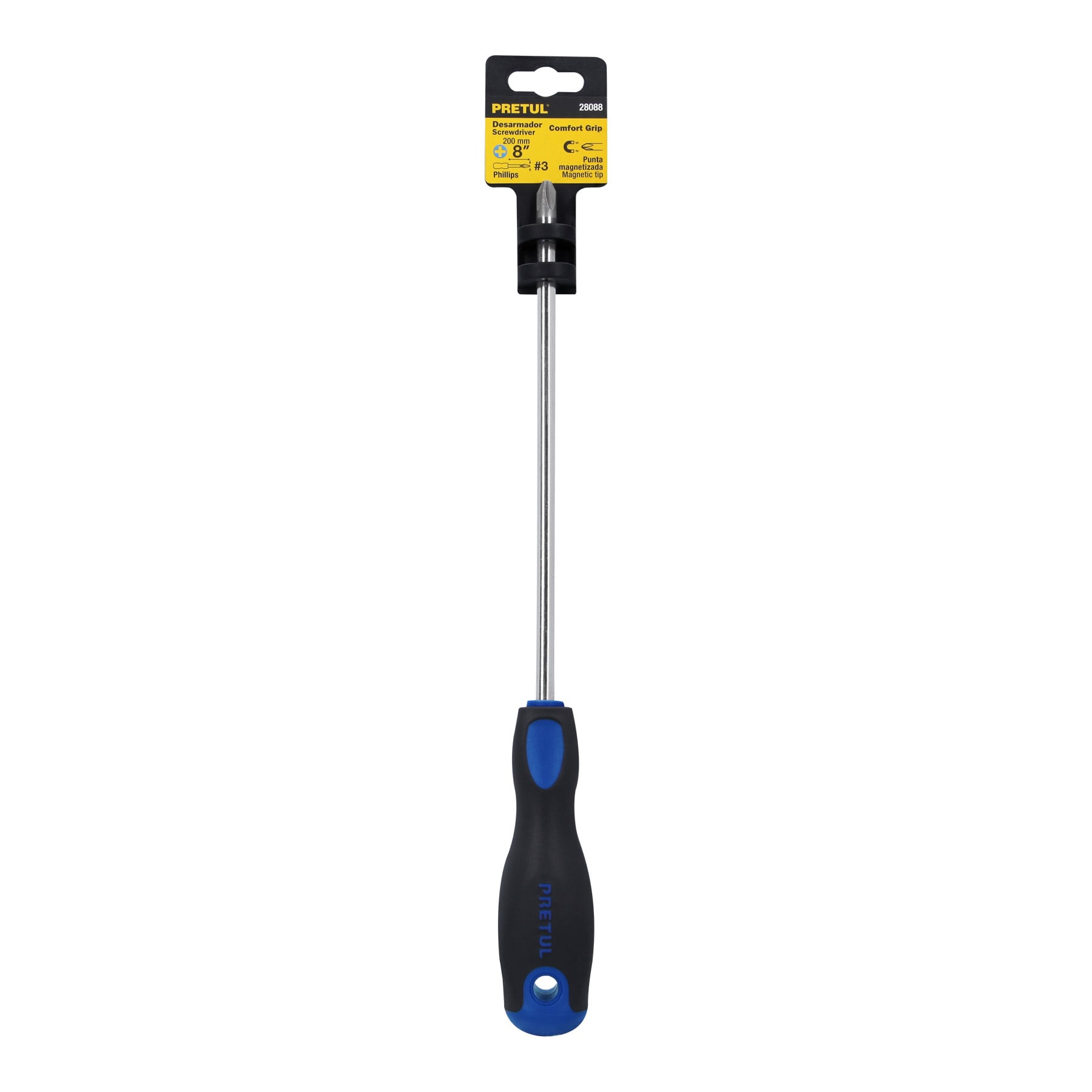 Desarmador de cruz 5/16' x 8' mango Comfort Grip, Pretul | DP-5/16X8BP | 28088