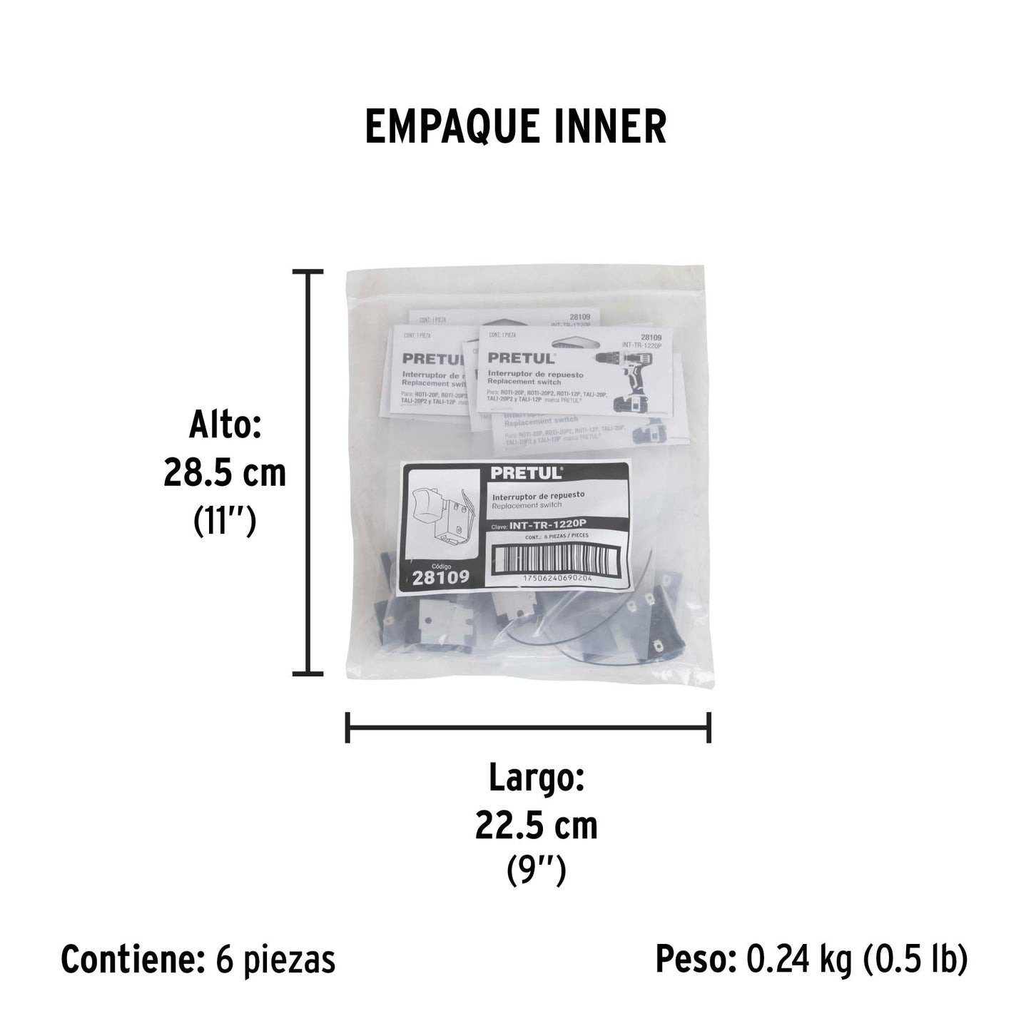 Interruptor de repuesto p/ROTI-20P/12P y TALI-20P/12P | INT-TR-1220P | 28109
