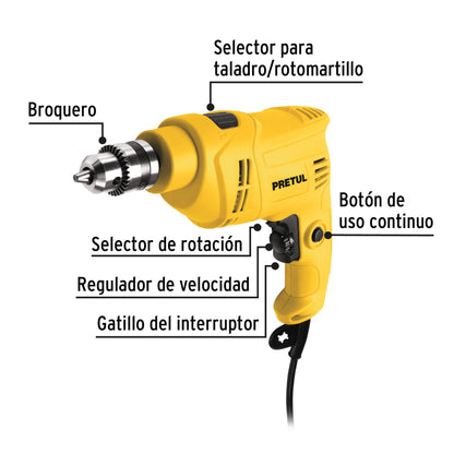 Rotomartillo 3/8', 550W, PRETUL | ROTO-3/8P6 | 28113