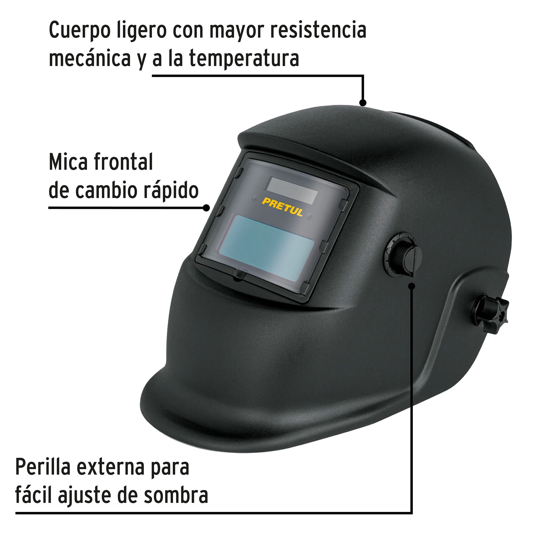 Careta electrónica p/soldar, sombra 9 a 13, PRETUL | CAREL-11P | 28145