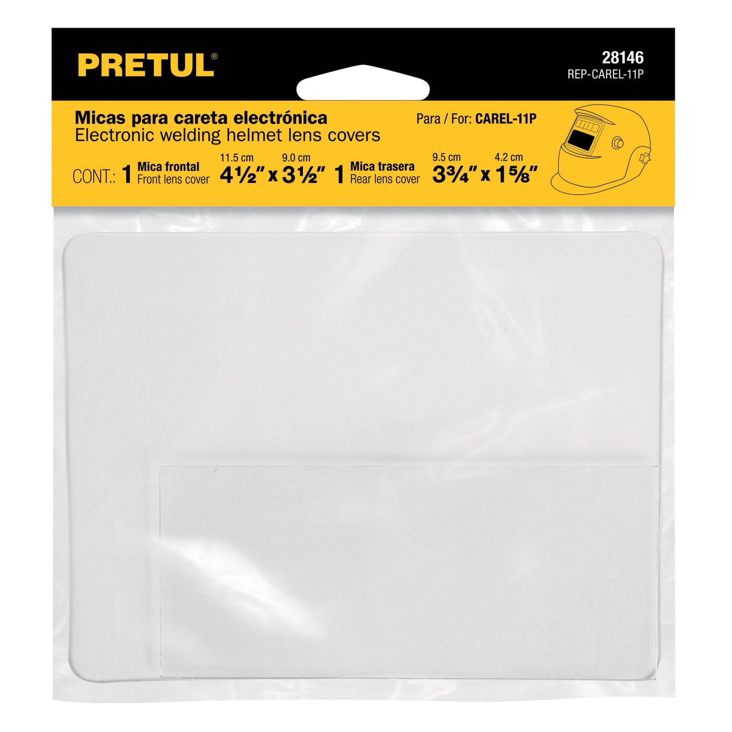 Bolsa c/2 micas para careta CAREL-11P, PRETUL | REP-CAREL-11P | 28146
