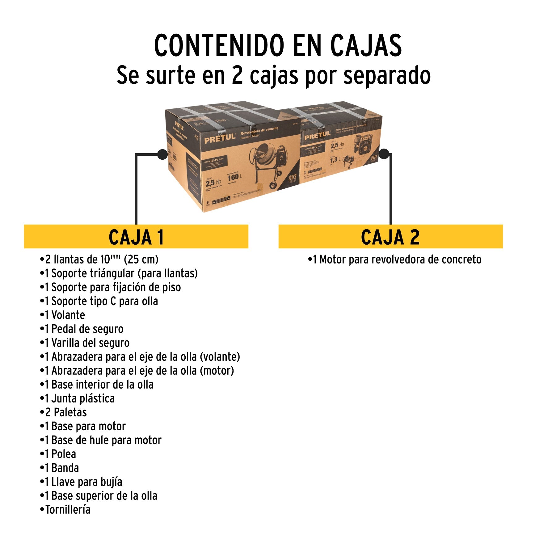 Revolvedora de concreto, a gasolina, 160 L, 1/2 saco, PRETUL | RECE-160P | 28147