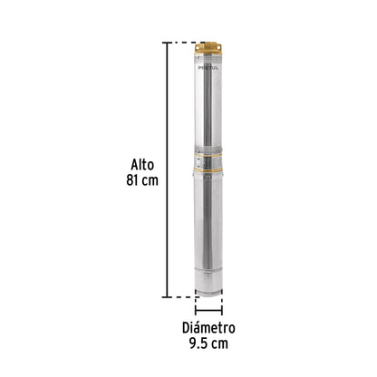 Bomba sumergible tipo bala, 1-1/2HP, uso agrícola, PRETUL | BOS-1-1/2LMP | 28202