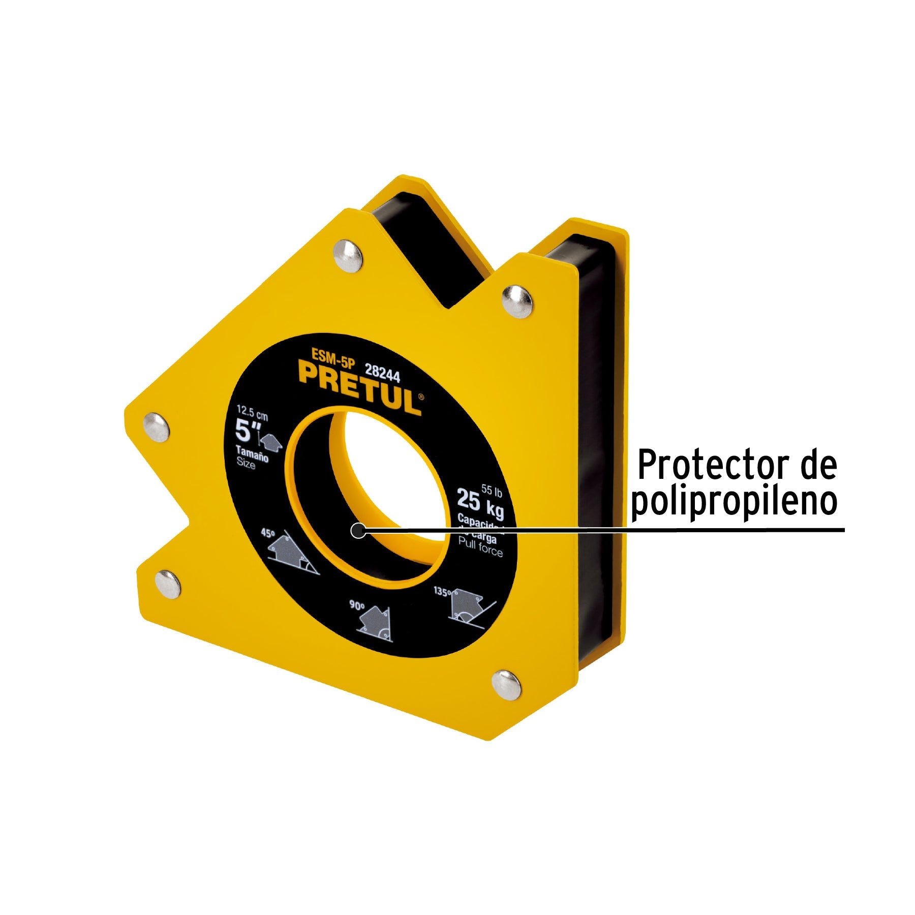 Escuadra magnética p/soldar, 5', capacidad 25 kg, PRETUL | ESM-5P | 28244