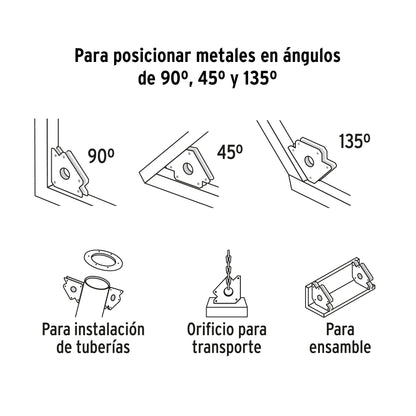 Escuadra magnética p/soldar, 5', capacidad 25 kg, PRETUL | ESM-5P | 28244