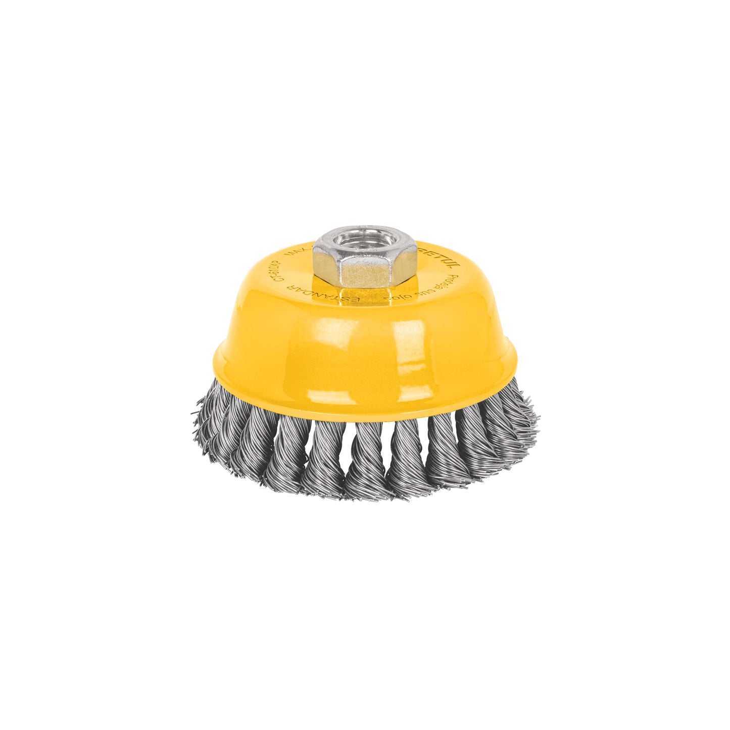 Carda copa 4' alambre trenzado grueso, eje 5/8'-11, Pretul | CT-610XP | 28259