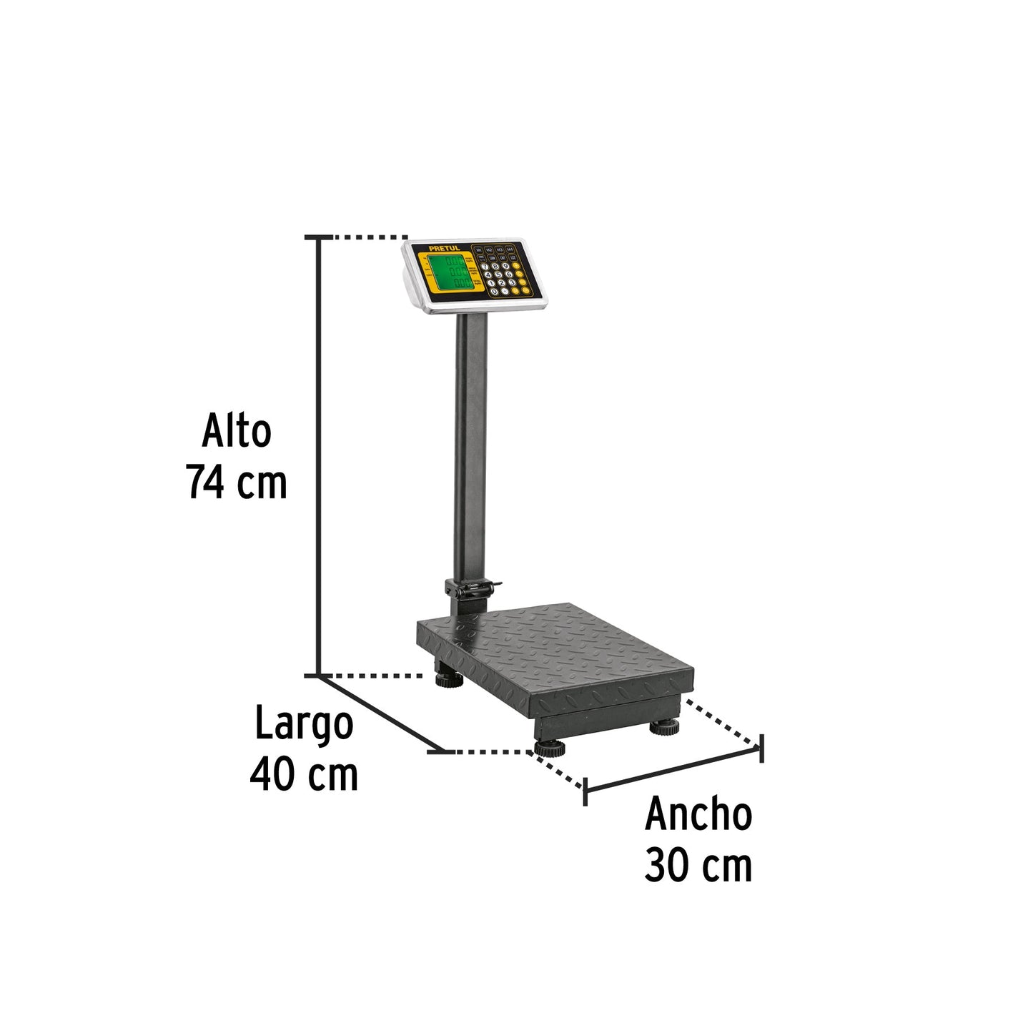 Báscula electrónica de plataforma, plegable, 100 kg. Pretul | BAS-100PLAP | 28461