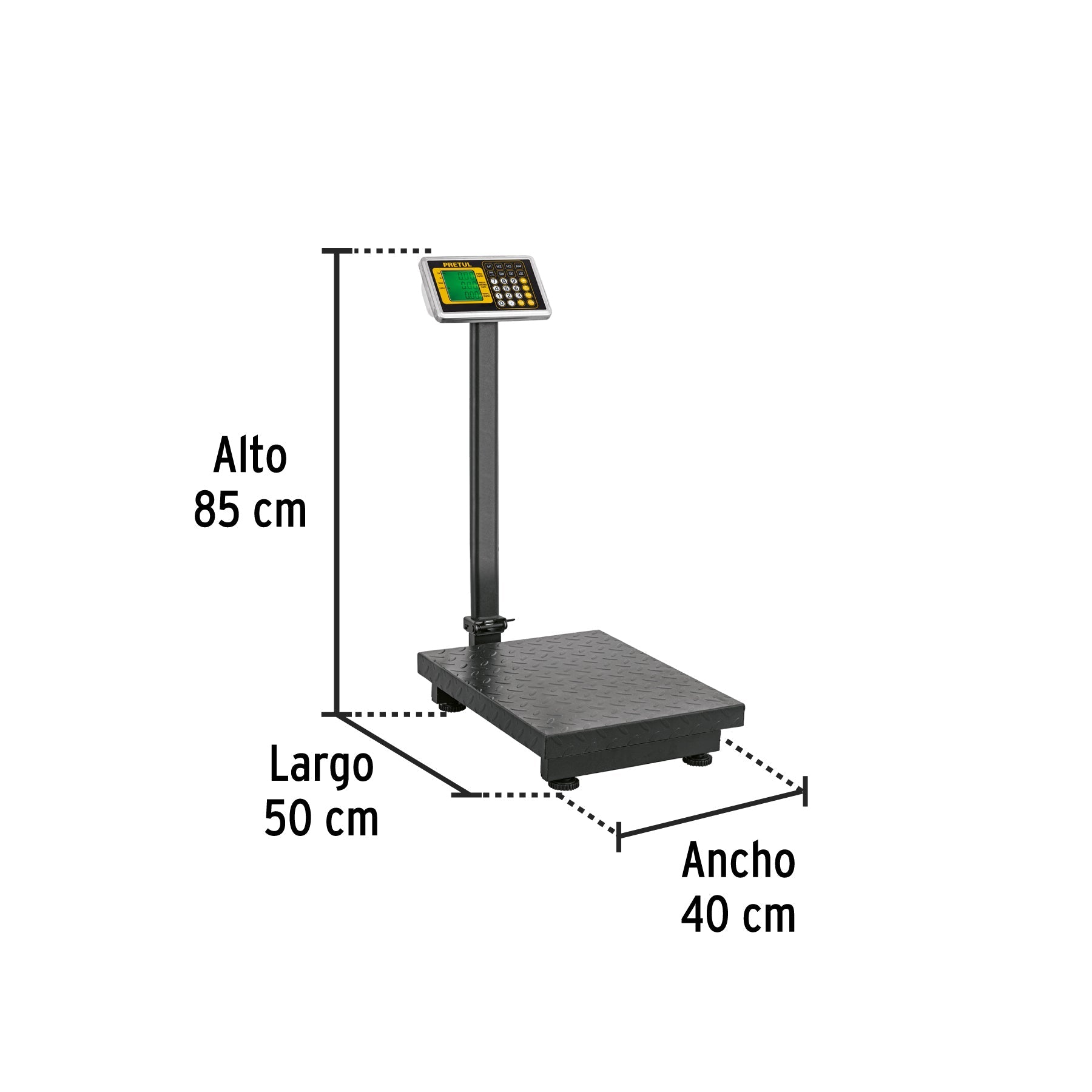 Báscula electrónica de plataforma, plegable, 200 kg. Pretul | BAS-200PLAP | 28462