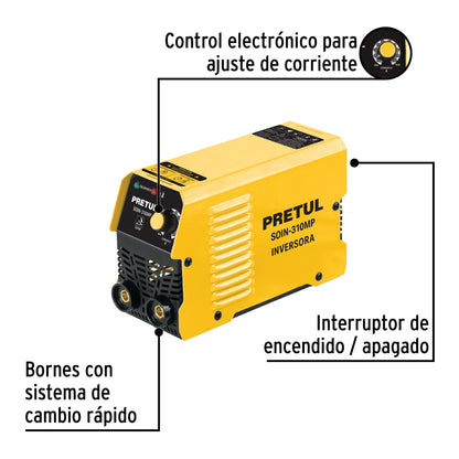Mini soldadora inversora 100A, 127V, Serie 300, PRETUL | SOIN-310MP | 29017