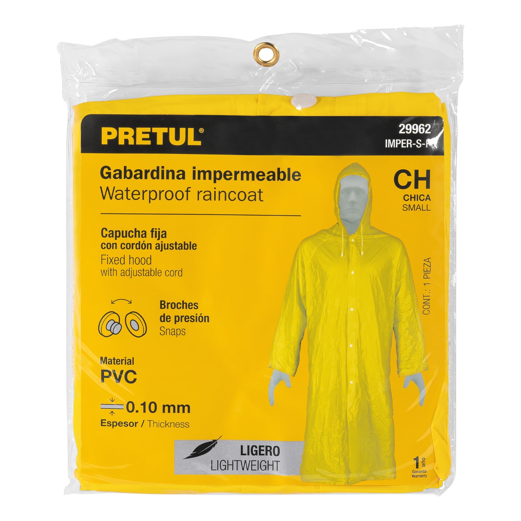 Gabardina impermeable ligera de PVC, talla CH, Pretul | IMPER-S-P | 29962