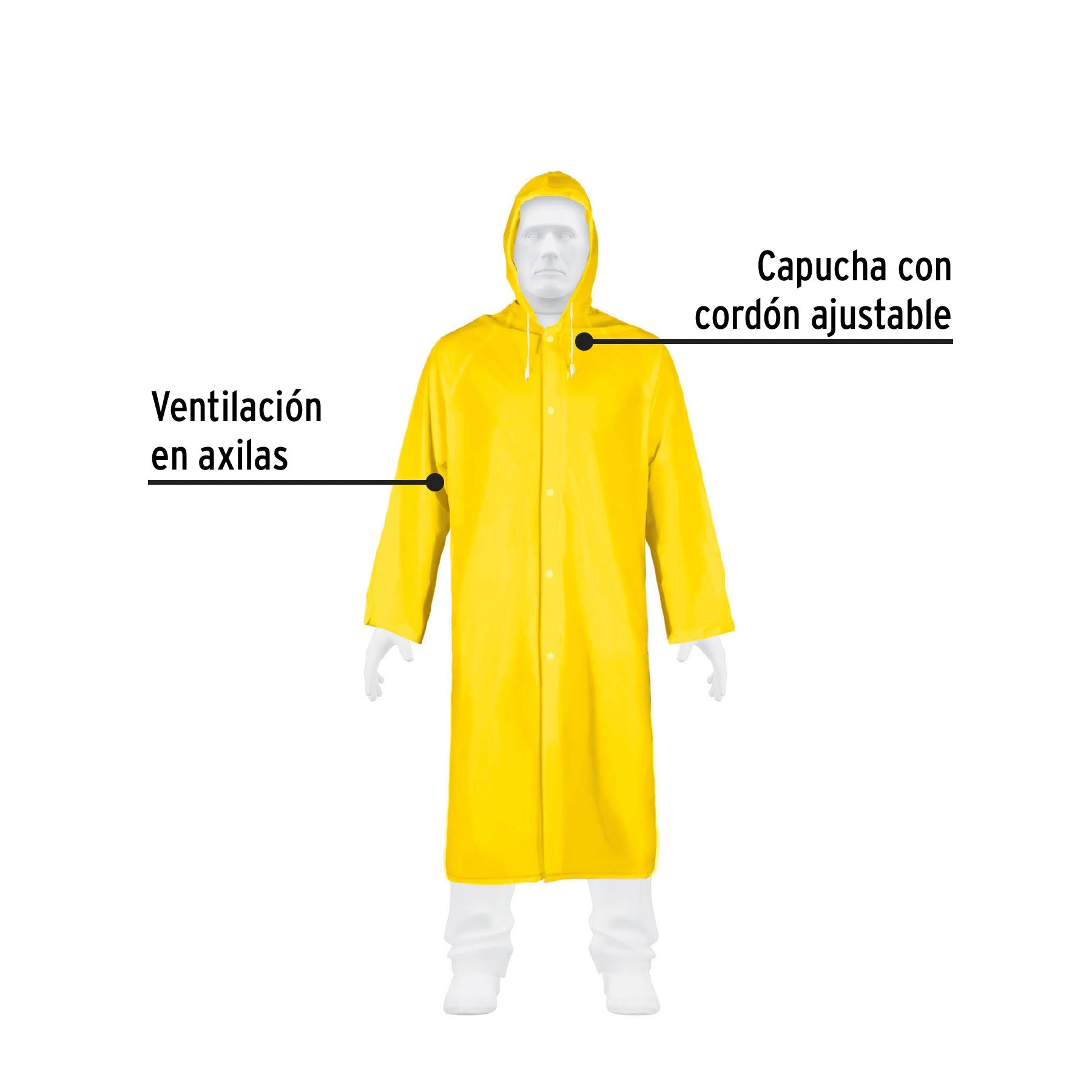 Gabardina impermeable ligera de PVC, talla XG, Pretul | IMPER-XL-P | 29965