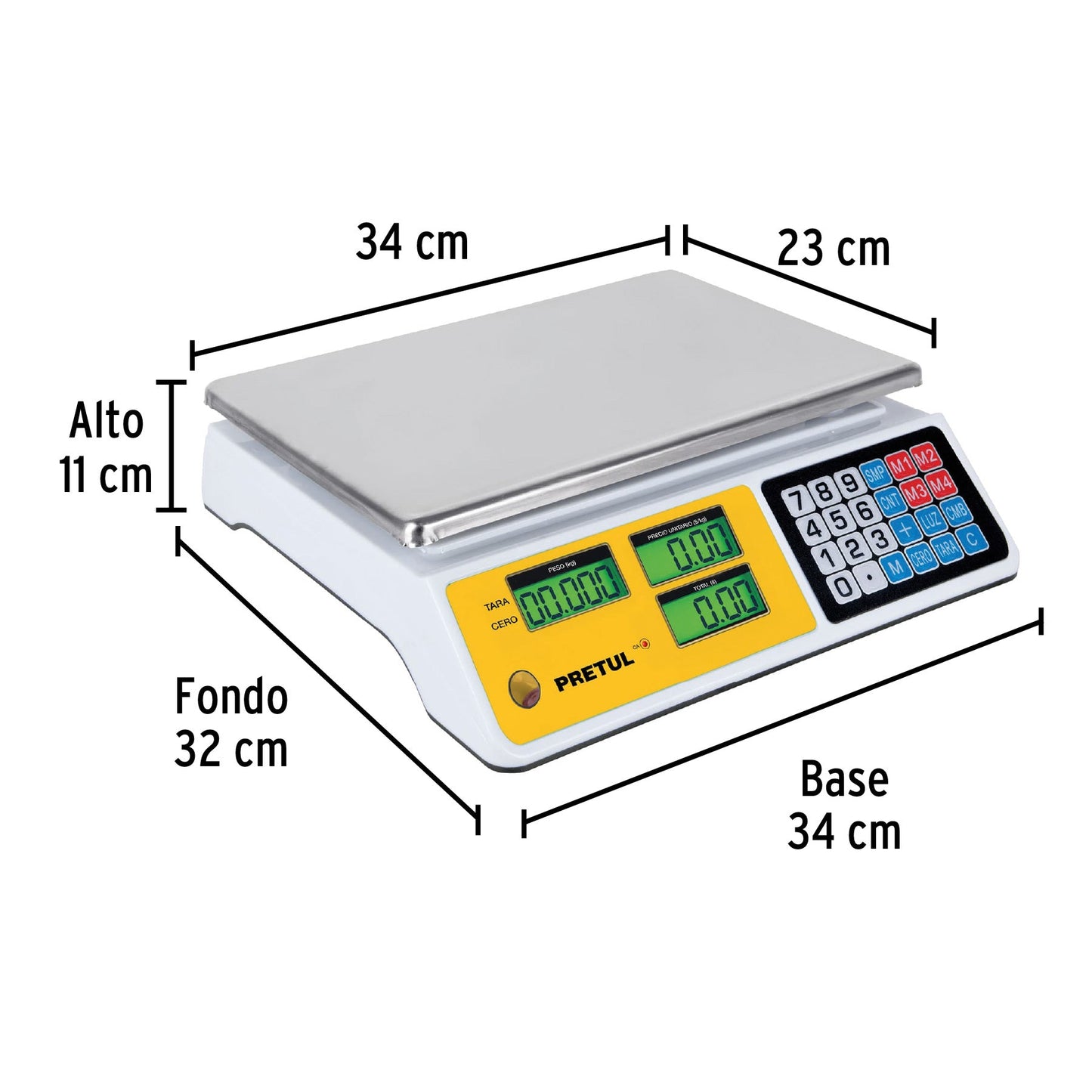 Báscula electrónica multifunciones 40 kg, Pretul | BASE-40P | 29966