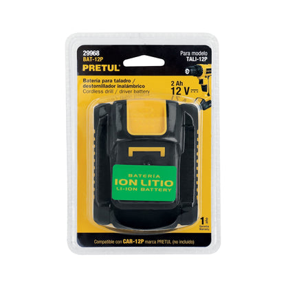 Batería ion litio, 12V, 2 Ah, PRETUL | BAT-12P | 29968