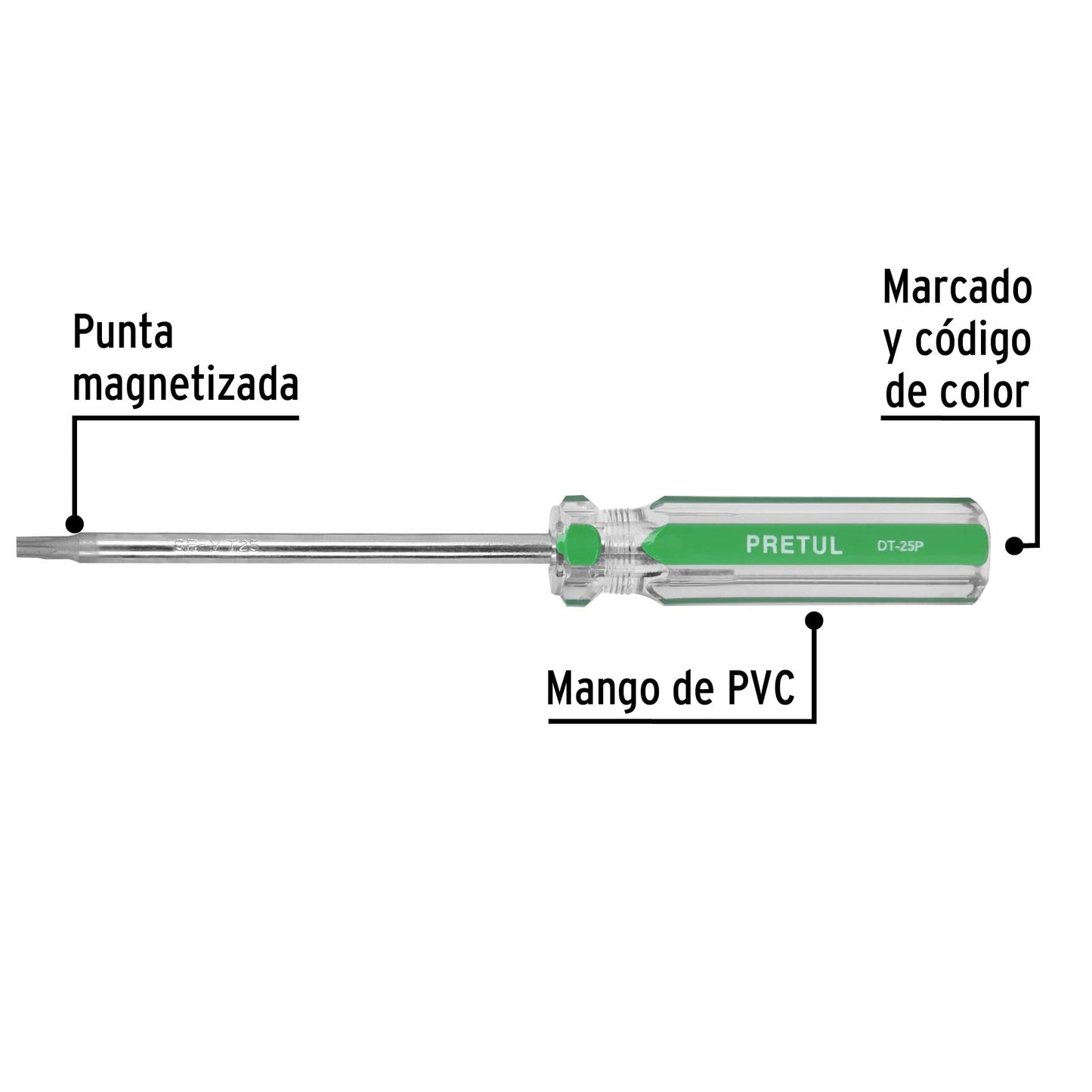 Desarmador punta Torx T 25 mango de PVC, Pretul | DT-25P | 29985
