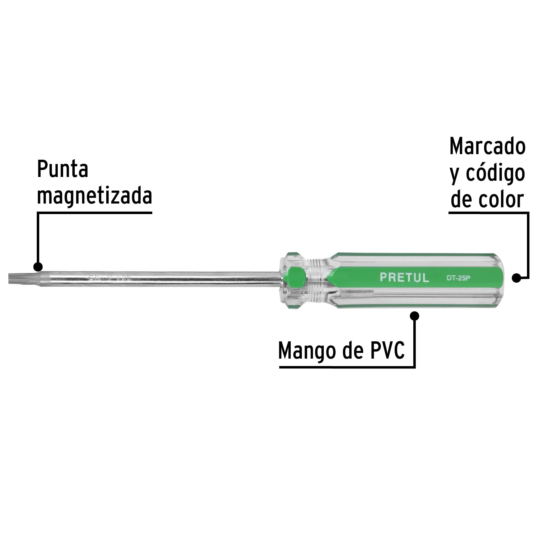 Desarmador punta Torx T 25 mango de PVC, Pretul | DT-25P | 29985