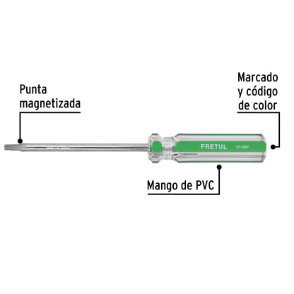 Desarmador punta Torx T 25 mango de PVC, Pretul | DT-25P | 29985