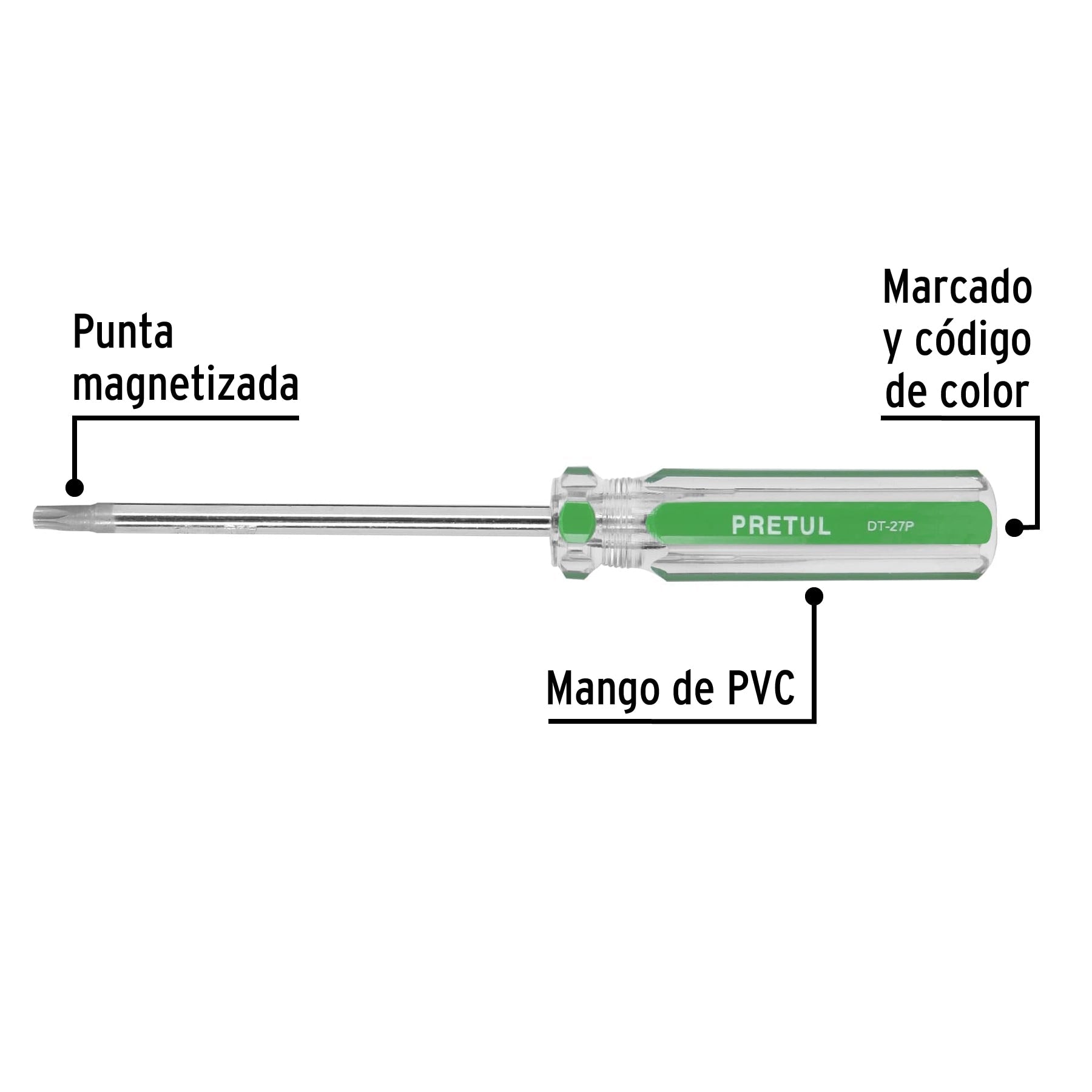 Desarmador punta Torx T 27 mango de PVC, Pretul | DT-27P | 29986