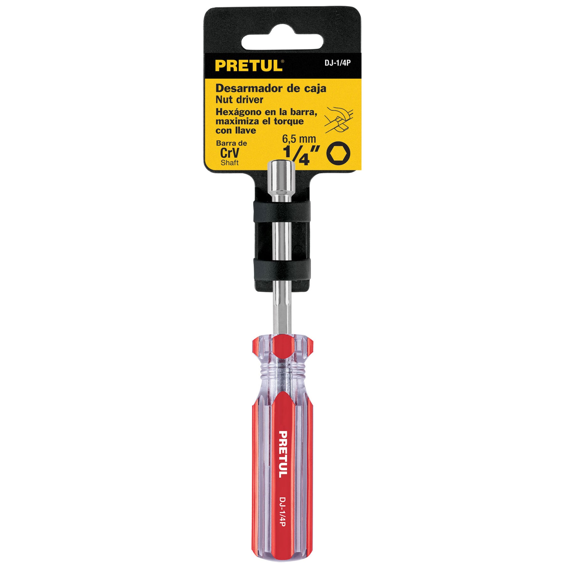 Desarmador de caja 1/4' mango de PVC, Pretul | DJ-1/4P | 29989