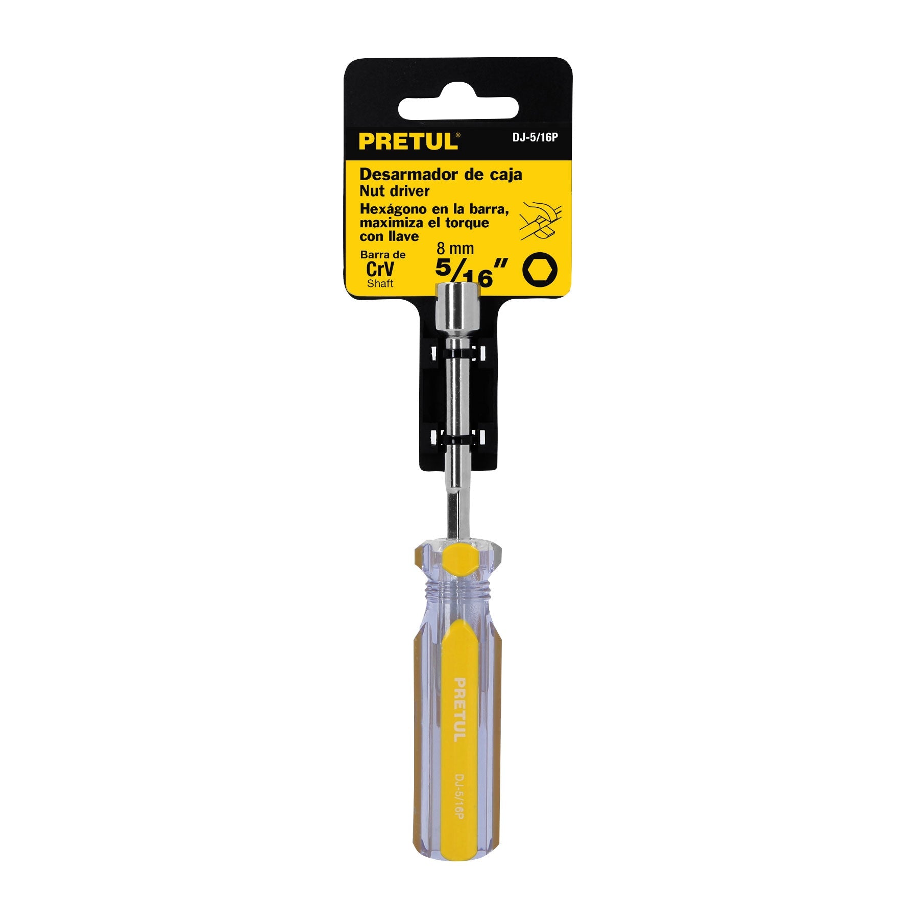 Desarmador de caja 5/16' mango de PVC, Pretul | DJ-5/16P | 29990