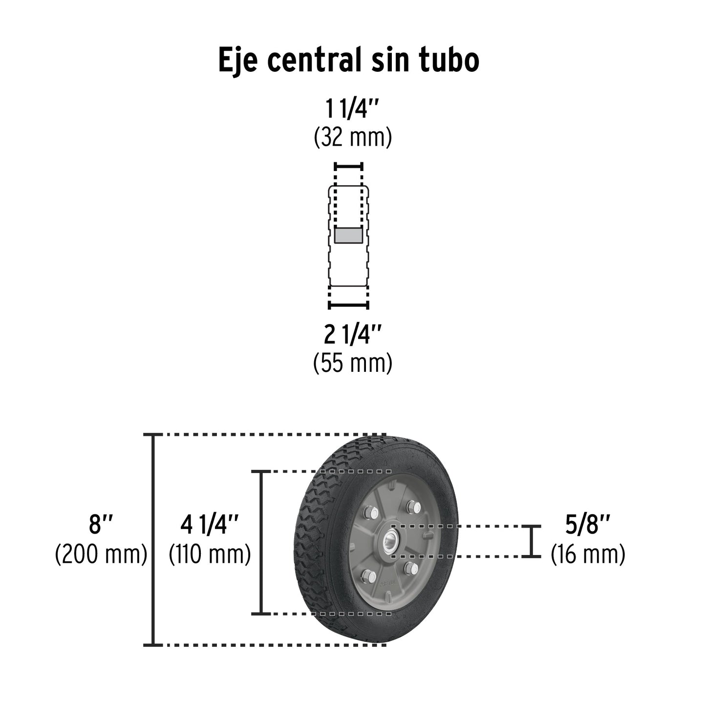 Diablo de carga de 300 kg, ruedas sólidas, doble balero | DIA-300 | 44477