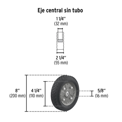 Diablo de carga de 300 kg, ruedas sólidas, doble balero | DIA-300 | 44477