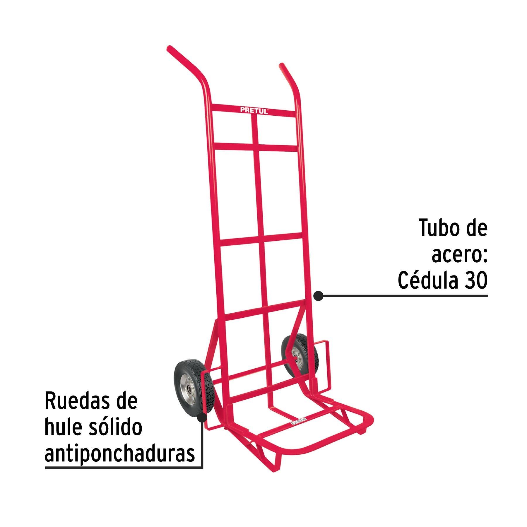 Diablo de carga de 300 kg, ruedas sólidas, doble balero | DIA-300 | 44477