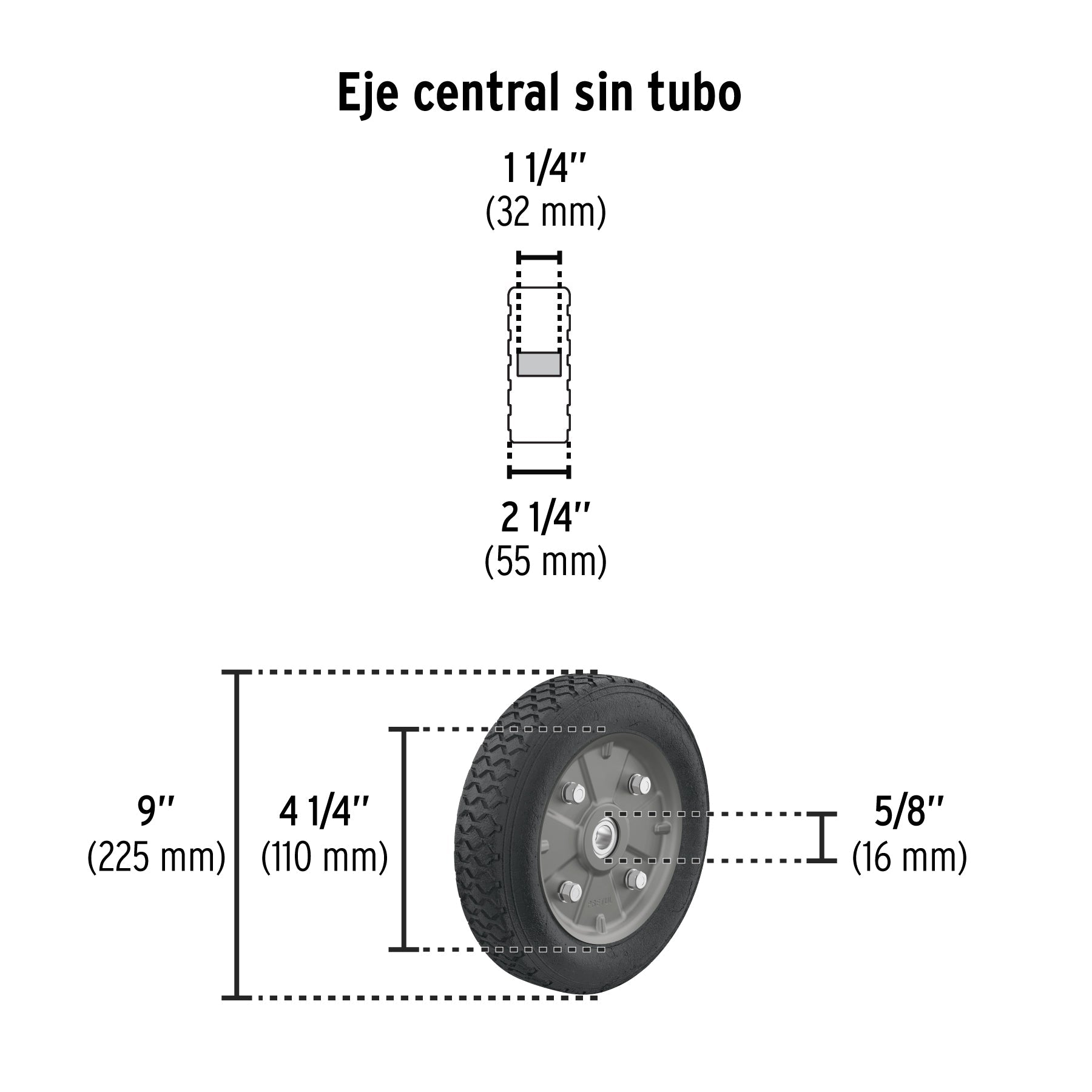 Diablo de carga de 450 kg, ruedas sólidas, doble balero | DIA-450 | 44479
