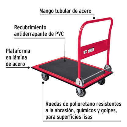 Carro de carga plegable tipo plataforma, 300 kg, Pretul | DIA-300P | 49907