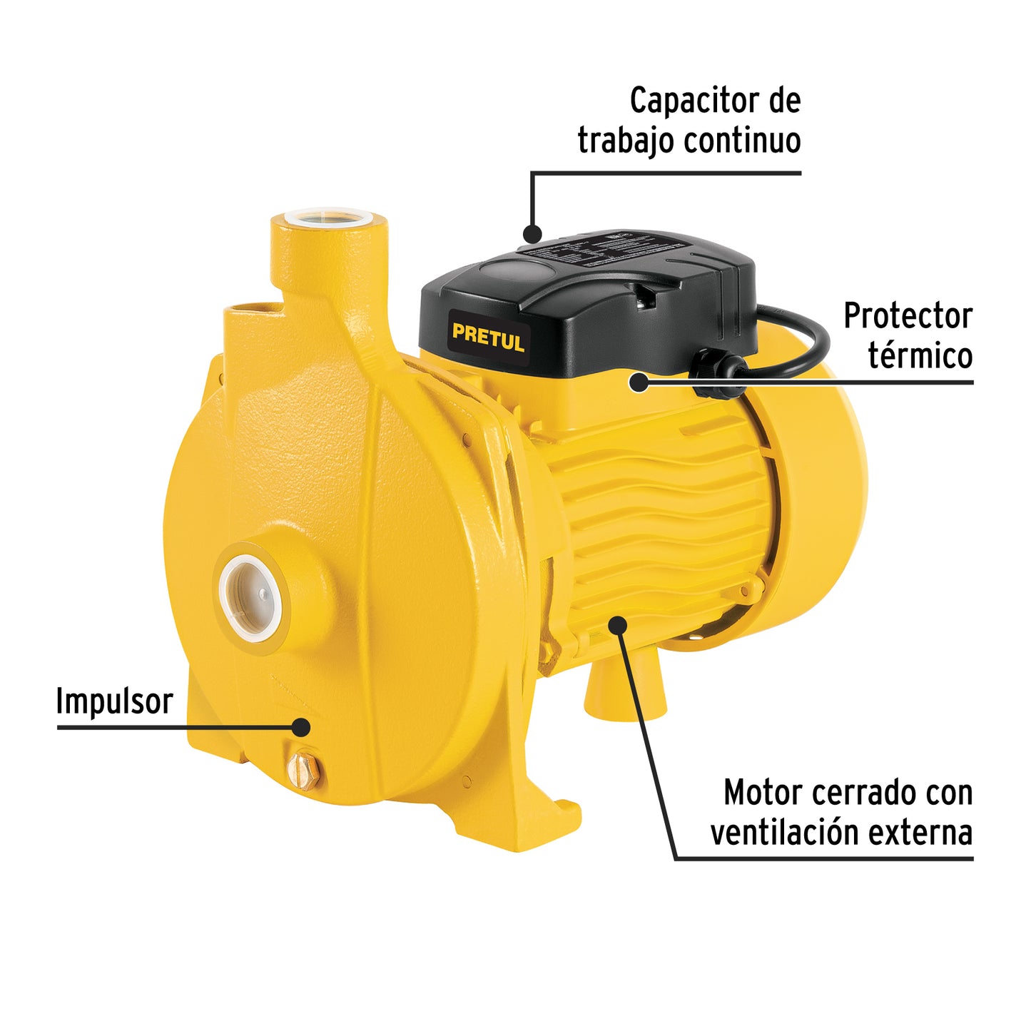 Bomba centrífuga para agua modelo europeo, 1 HP, PRETUL | BOAC-1P | 20167