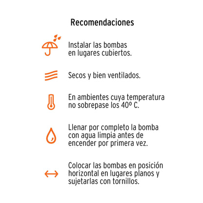 Bomba centrífuga para agua modelo europeo, 3/4 HP, PRETUL | BOAC-3/4P | 20173