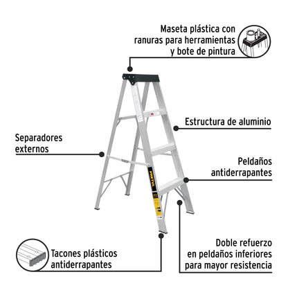 Escalera de tijera tipo III 3 escalones, PRETUL | EST-33P | 20686