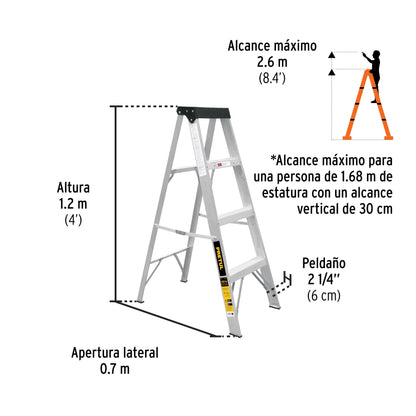 Escalera de tijera tipo III 3 escalones, PRETUL | EST-33P | 20686