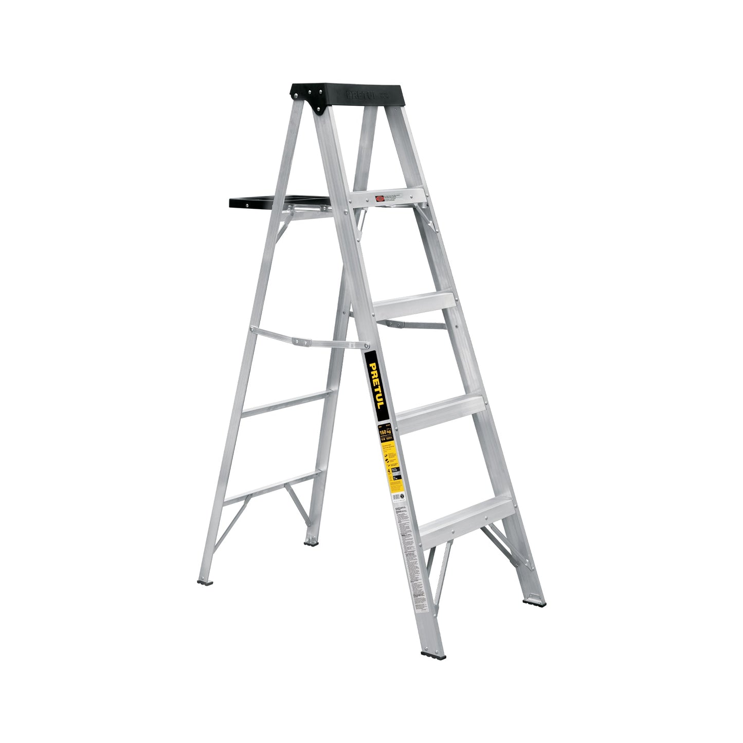 Escalera de tijera tipo III 4 escalones y bandeja, PRETUL | EST-34P | 20687