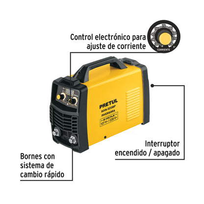 Soldadora inversora 200A, bi-voltaje, Serie 500, PRETUL | SOIN-520BP | 29072